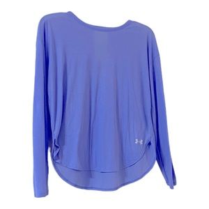 Sale! UnderArmour Loose Heat Gear Lightweight Purple Yoga Long Sleeve Tee-Size S